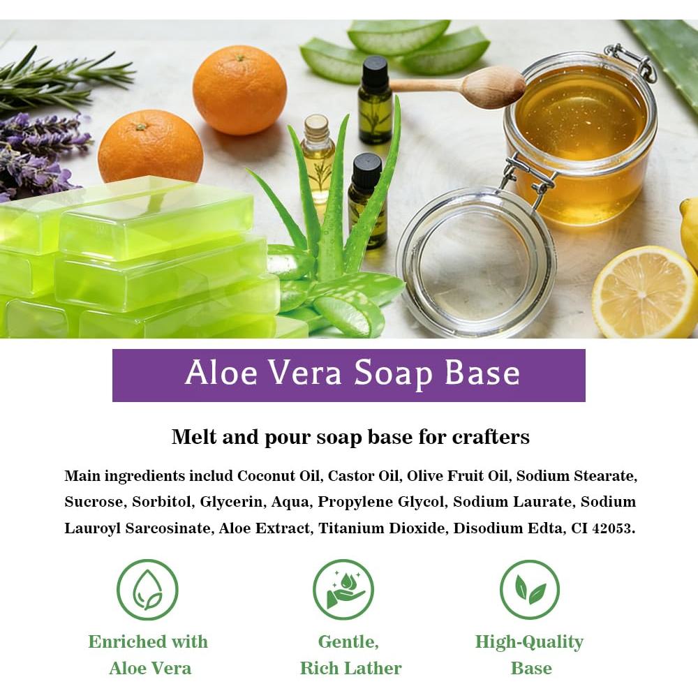 Base de Jabón Derretir y Verter Glicerina 480g Aloe Vera