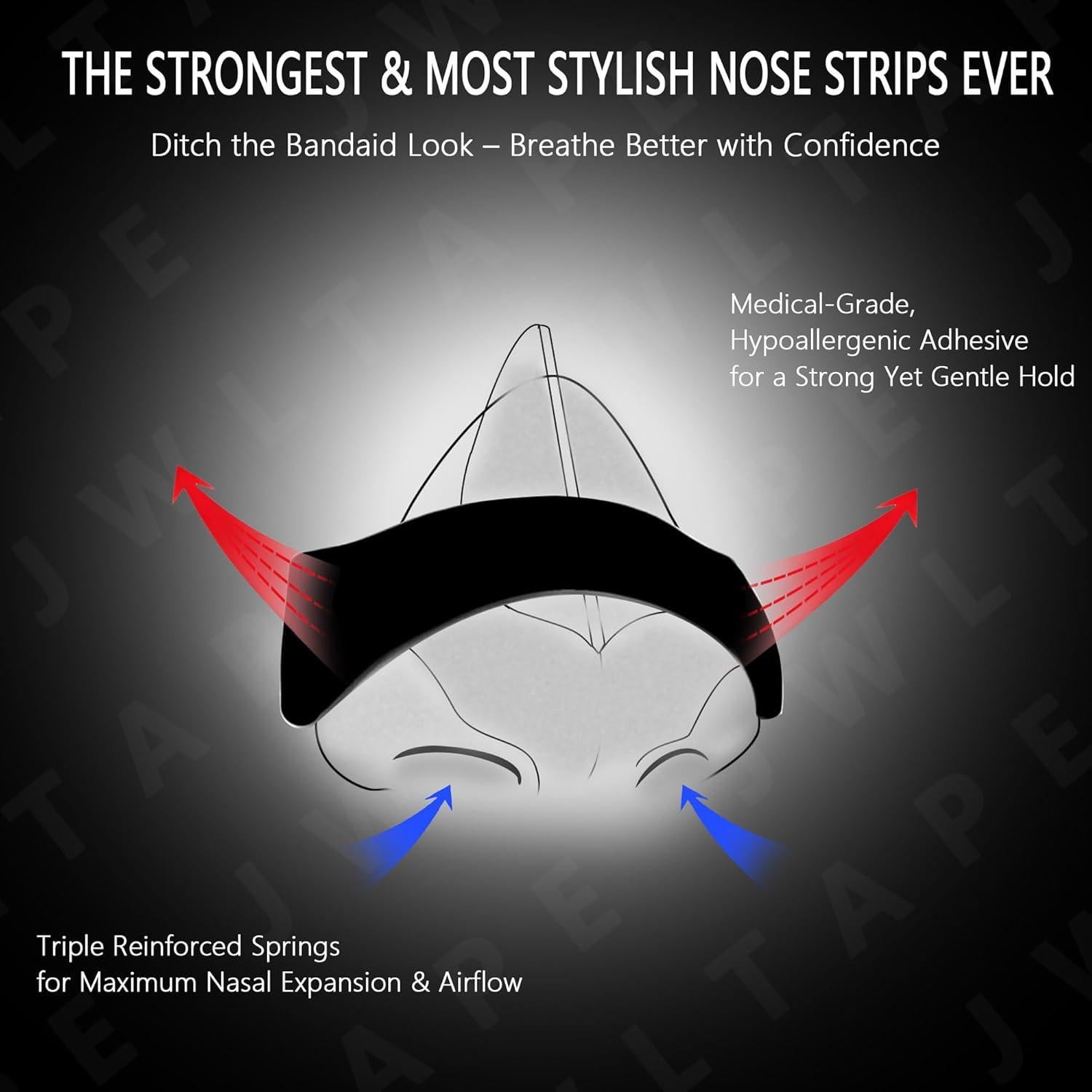 Tiras Nasales JWLTAPE Fuerza Extra 30 Unidades para Dormir y Deporte