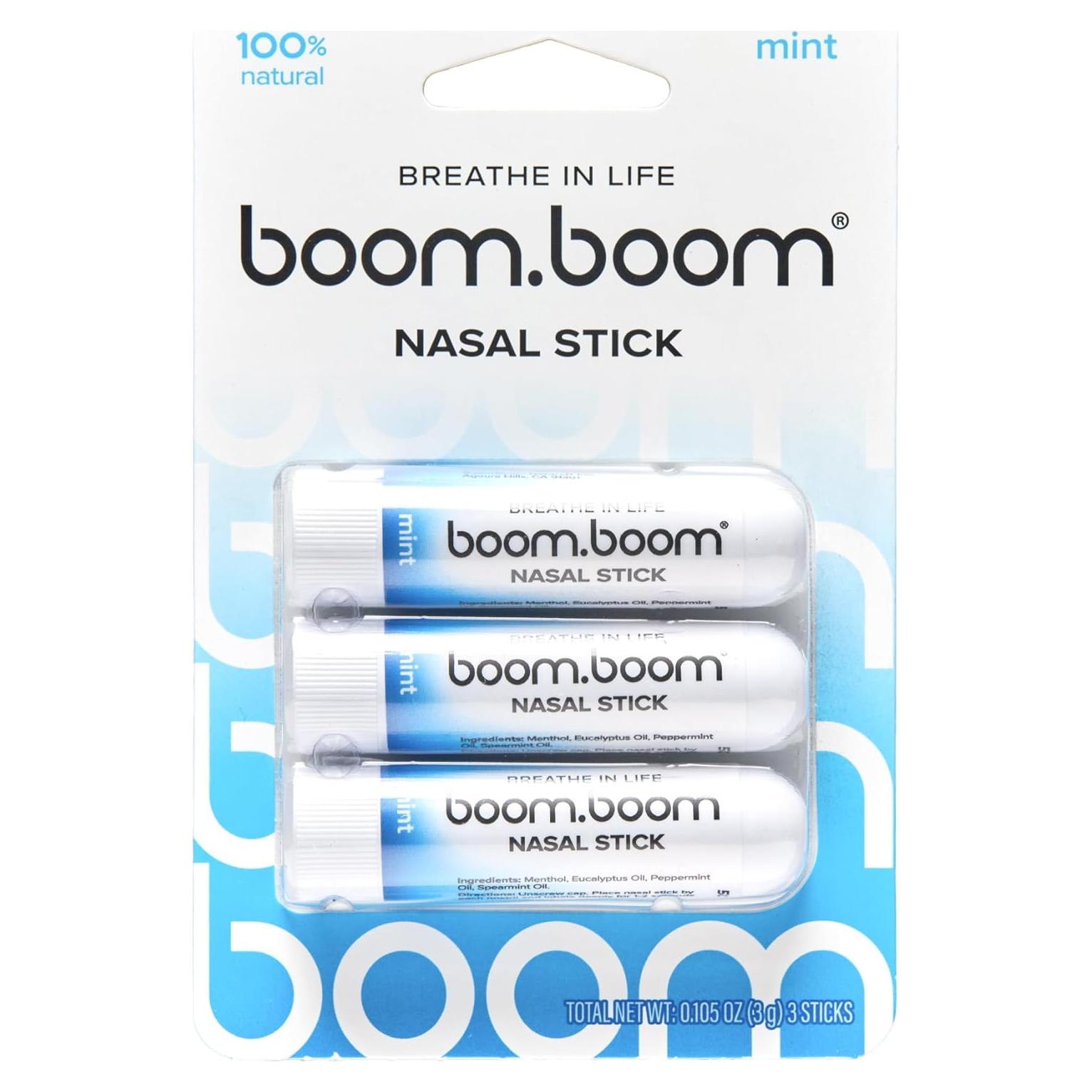 Stick Nasal BoomBoom Menta - Paquete de 3 Unidades