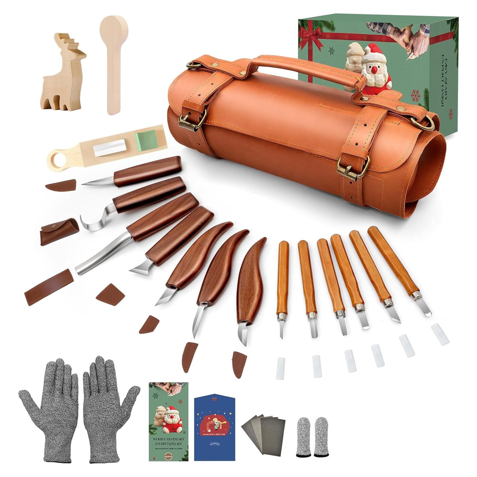 Kit de Tallado en Madera COZYGIFT 31 Piezas con Bloques