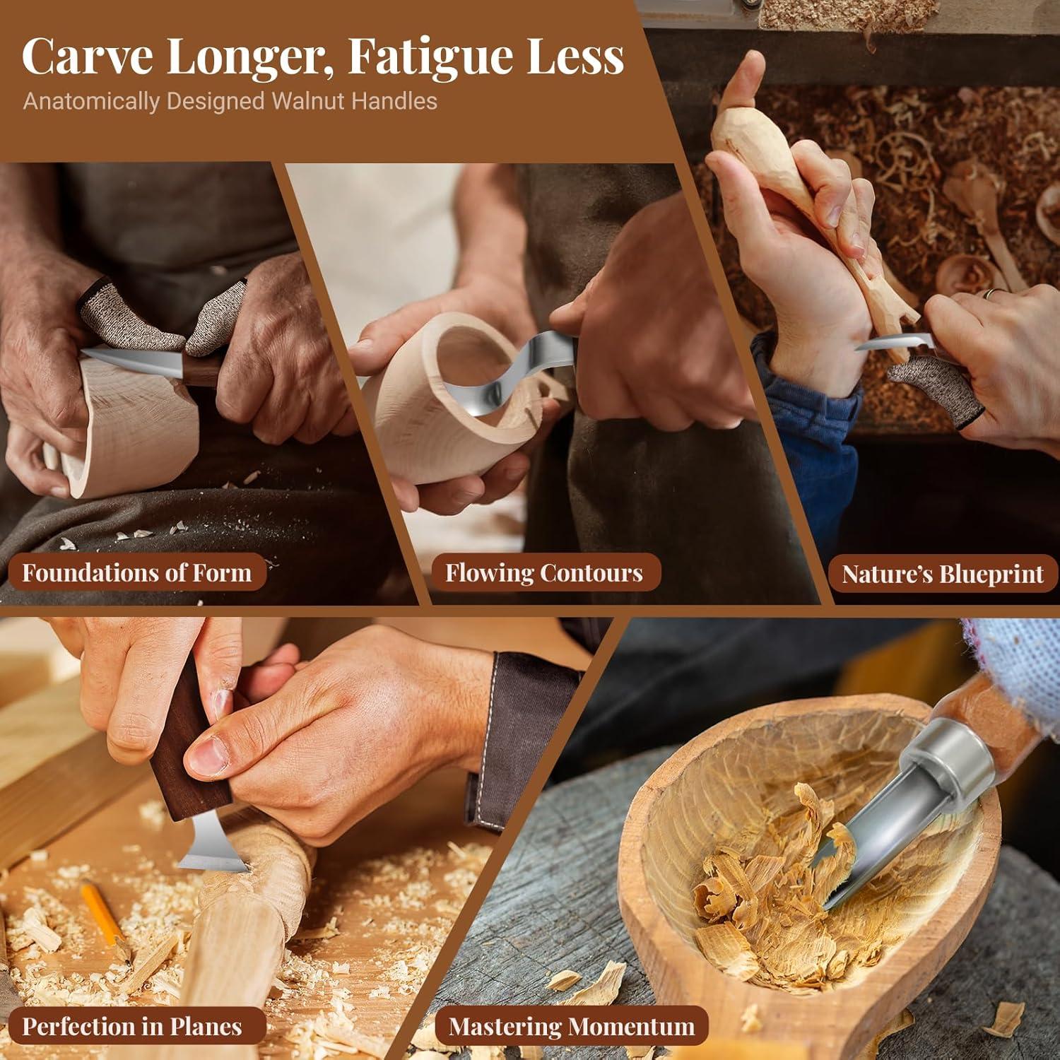 Kit de Tallado en Madera COZYGIFT 31 Piezas con Bloques