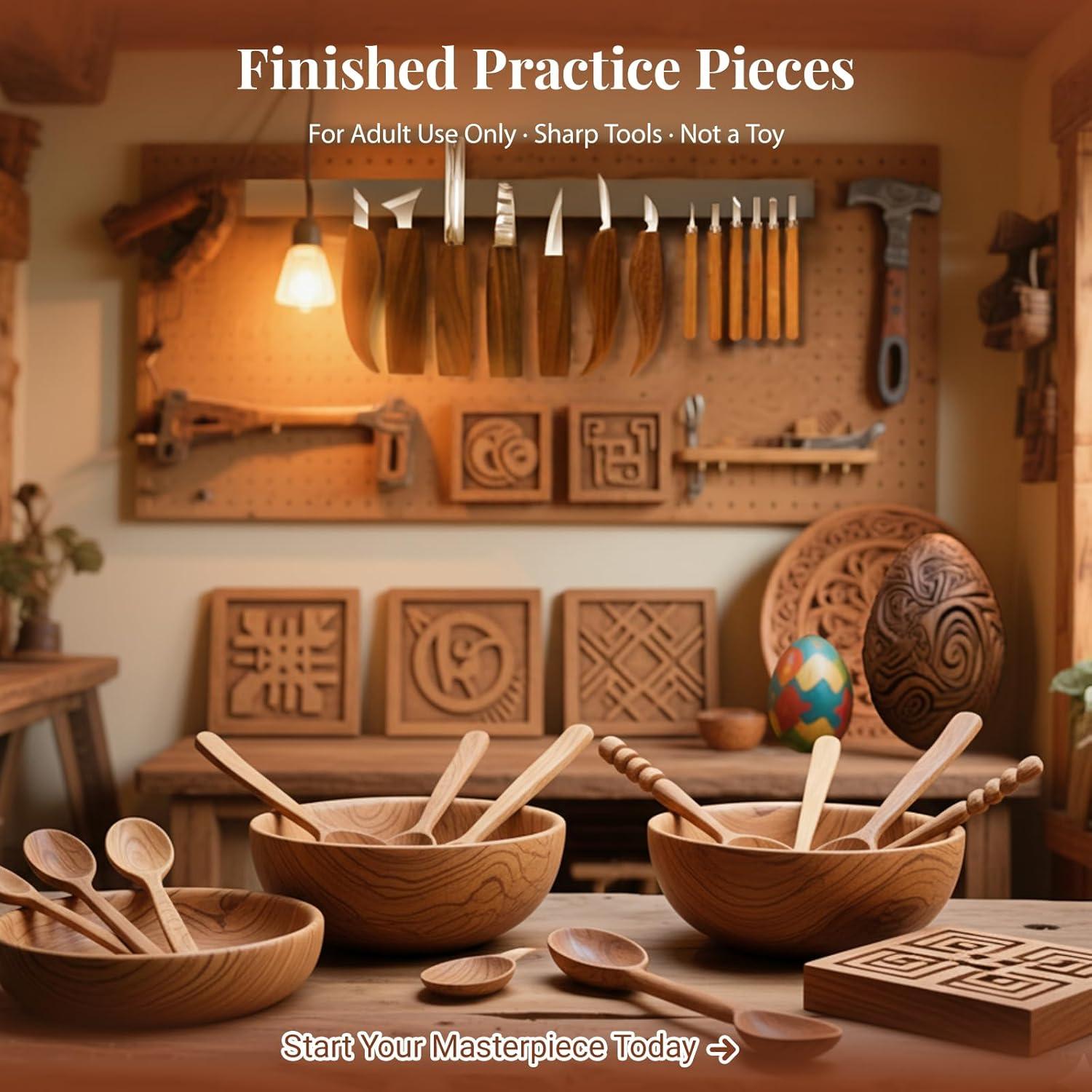 Kit de Tallado en Madera COZYGIFT 31 Piezas con Bloques