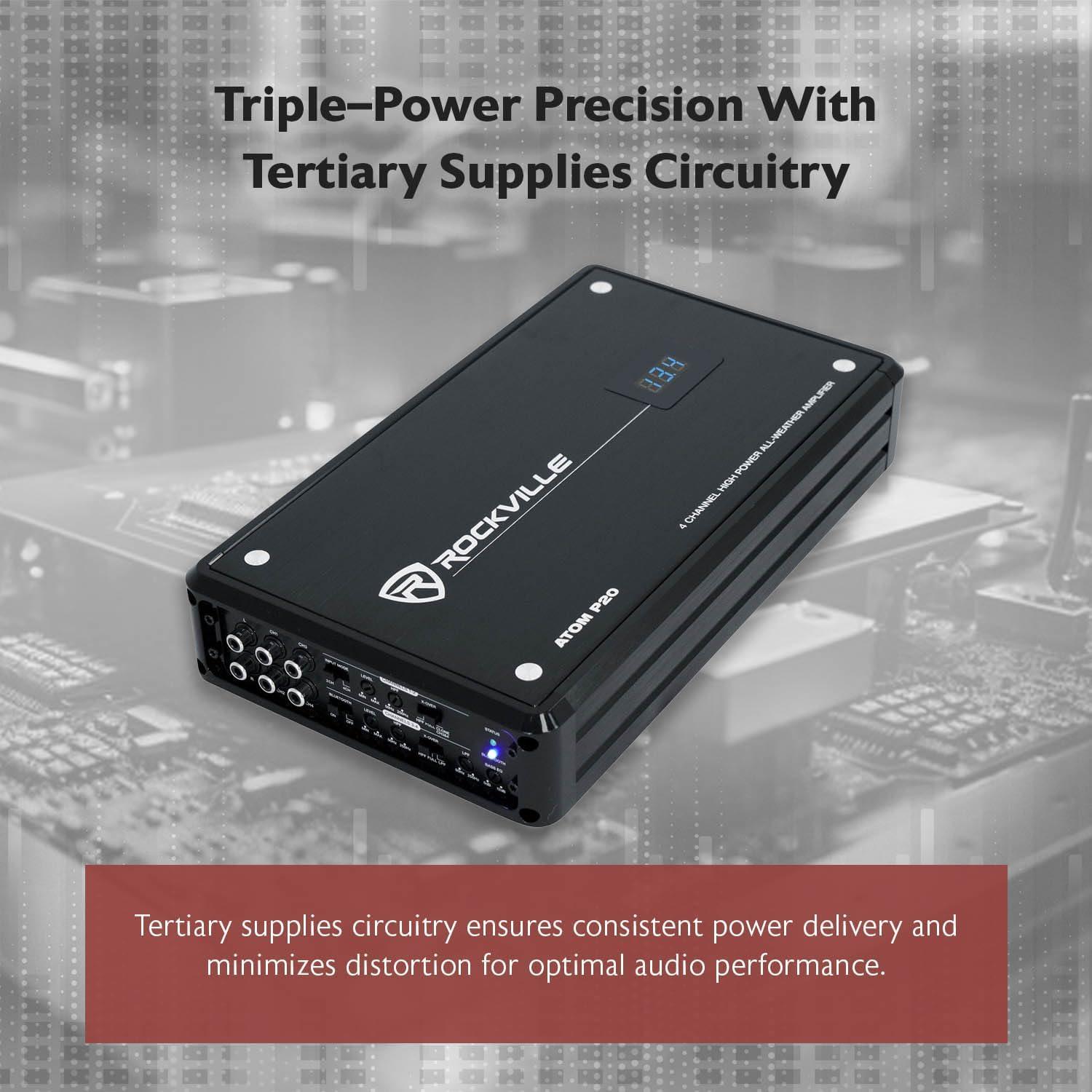 Amplificador Marino Rockville ATOM P20 440W 4 Canales Bluetooth