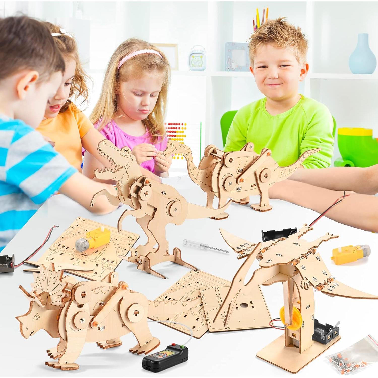 Kits STEM de Dinosaurios YUTIN - 4 Proyectos de Madera 8-12 Años