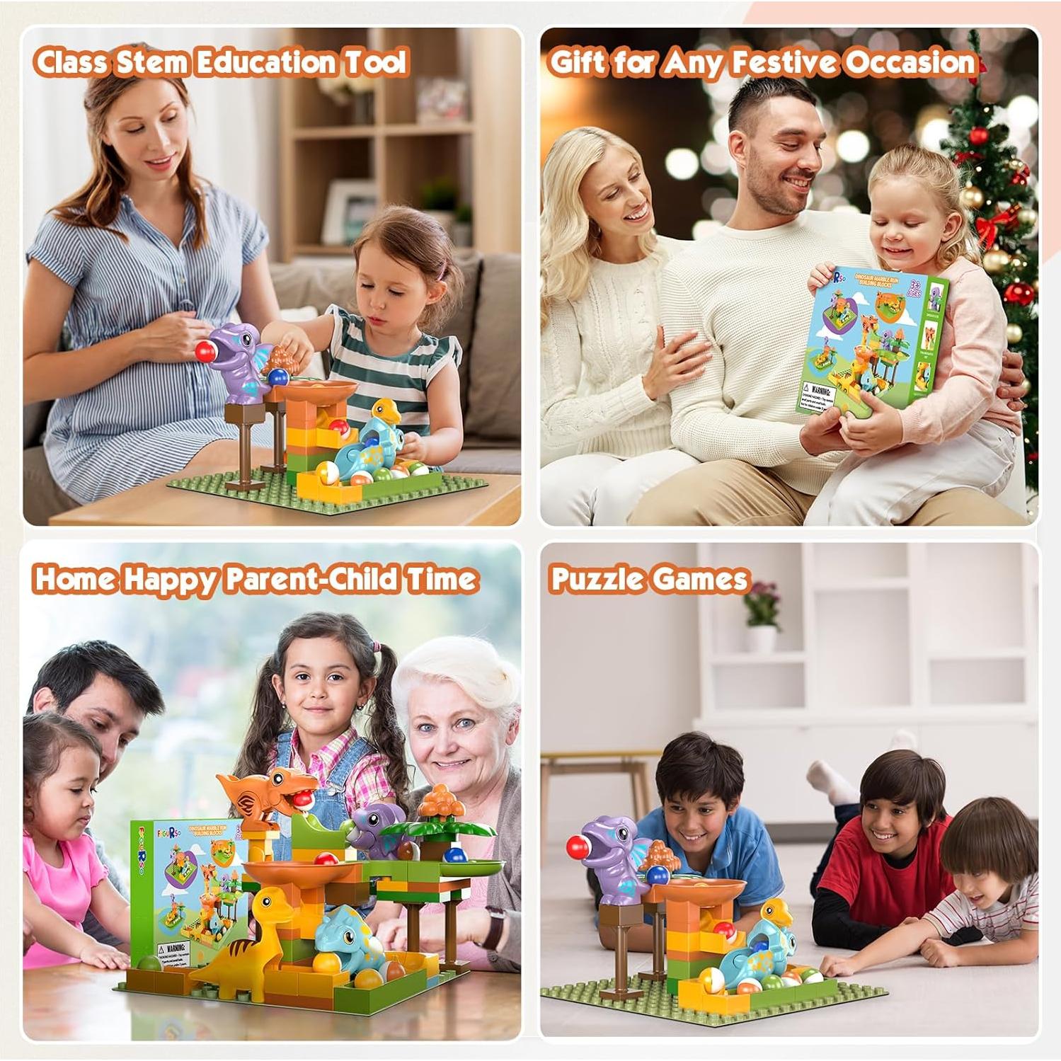 Carrera de Canicas Dinosaurios JIN SHENG 4 Pistas Verde