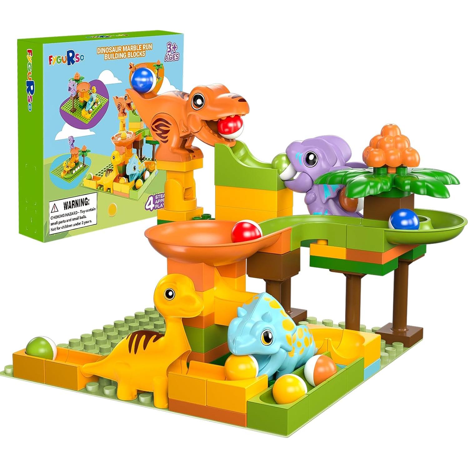 Carrera de Canicas Dinosaurios JIN SHENG 4 Pistas Verde