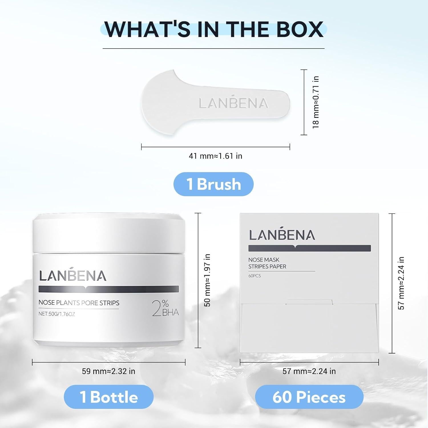 Tiras Nasales LANBENA para Puntos Negros 100 piezas