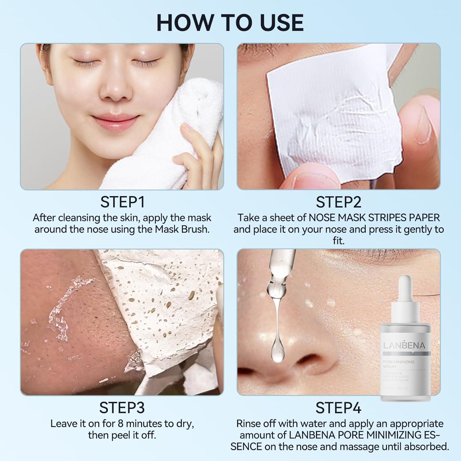 Tiras Nasales LANBENA para Puntos Negros 100 piezas