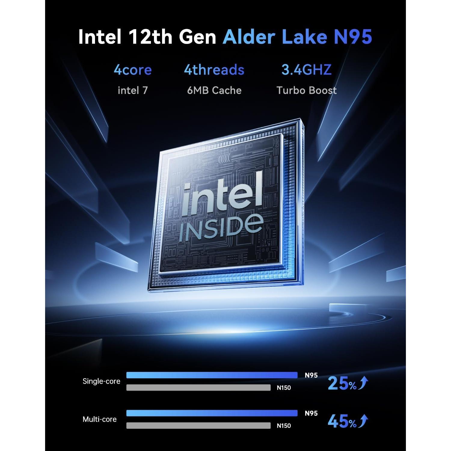 Mini PC ACEMAGIC V1, Intel N95, 16GB RAM, 256GB SSD, 4K