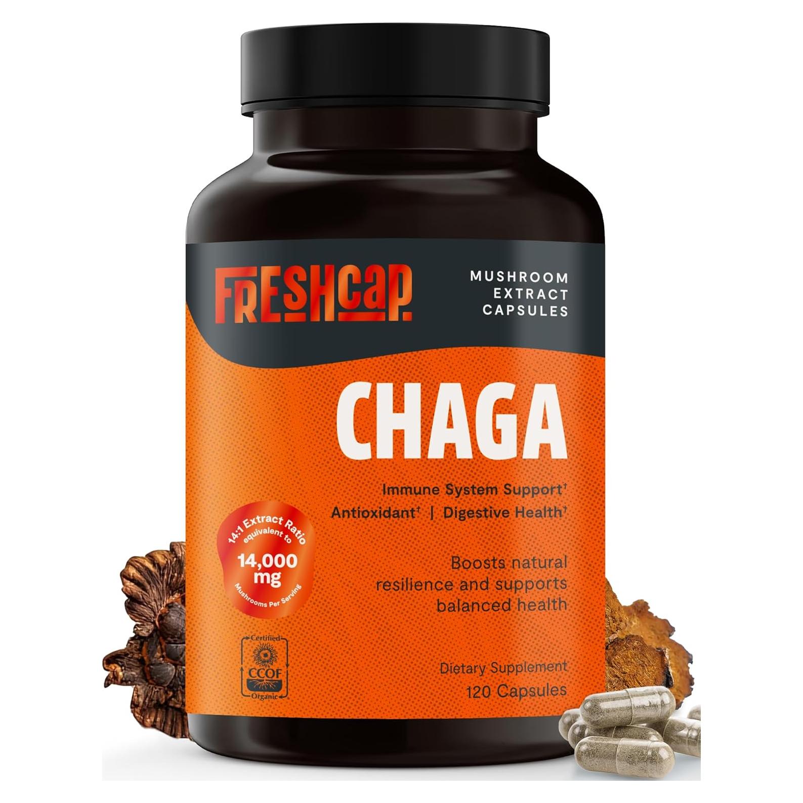 Cápsulas de Hongos Chaga FreshCap 14,000mg - 120 Cápsulas