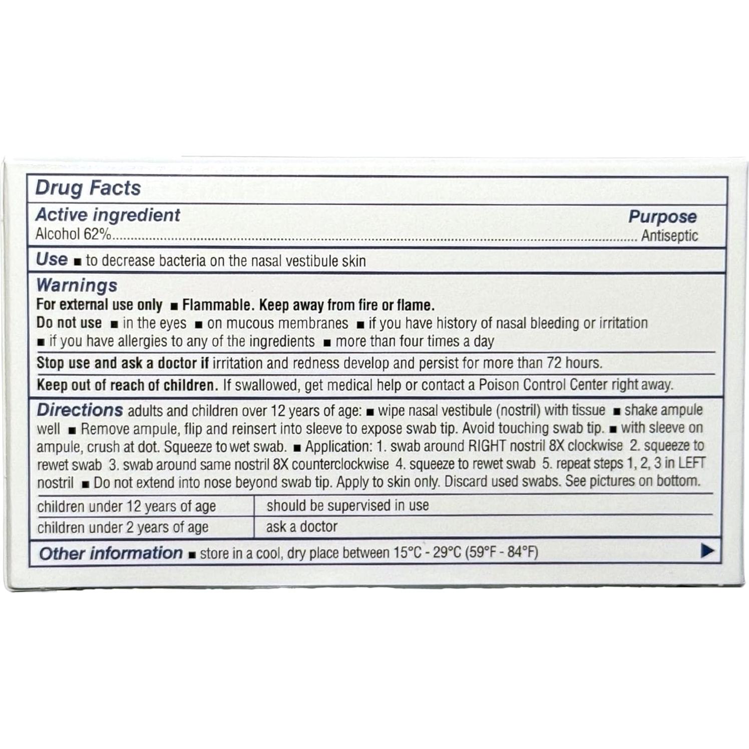 Nozin Sanitizante Nasal Antisético 10 Ampules 62% Alcohol