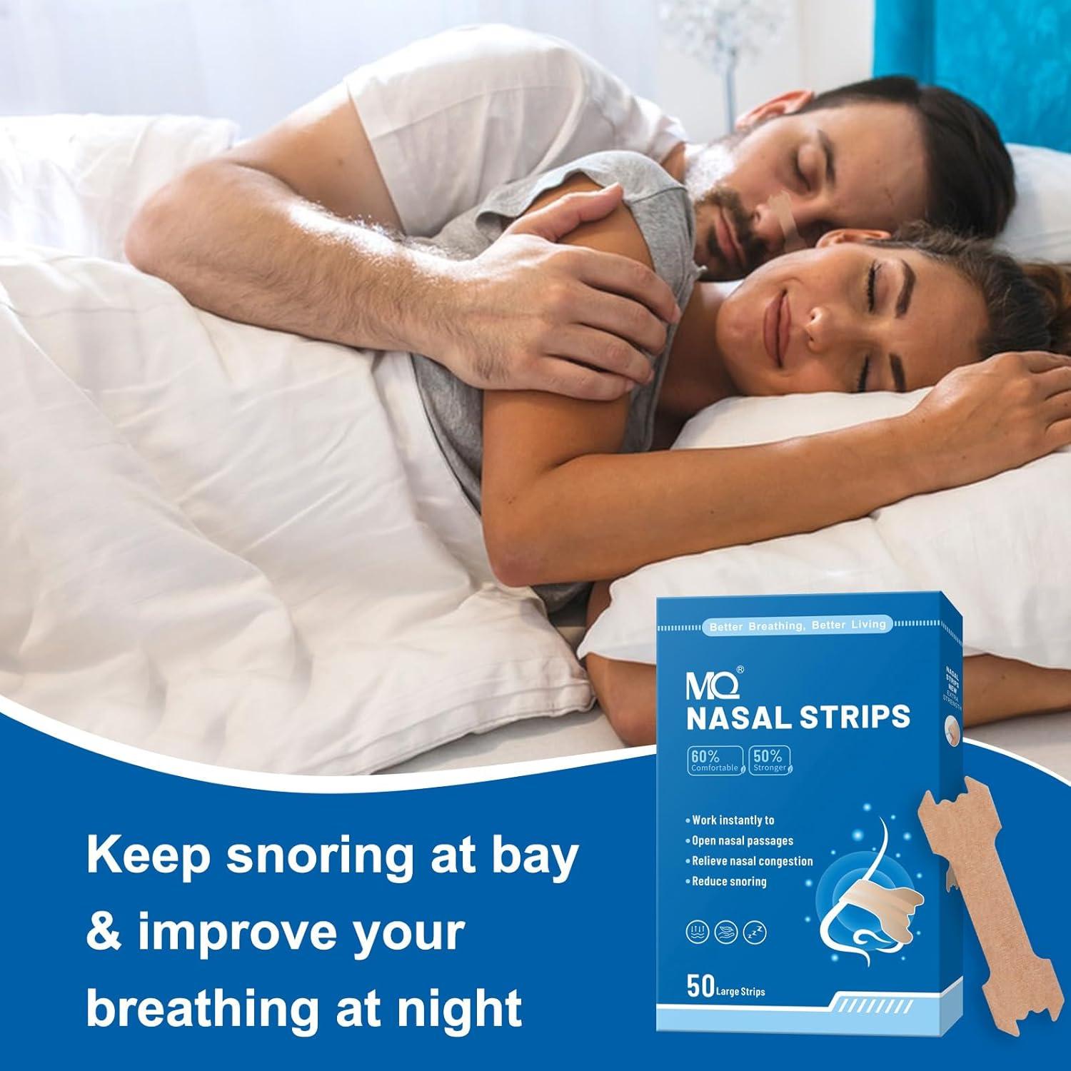 Tiras Nasales MQ Mejoradas para Ronquidos 50 Unidades