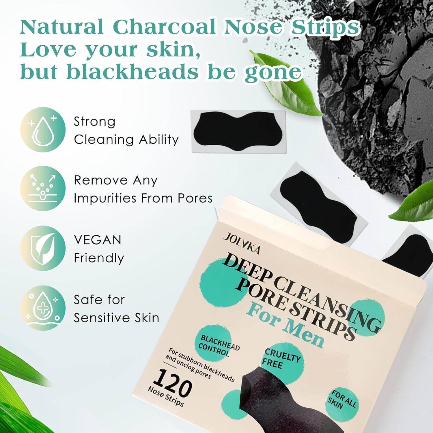Tiras Nasales JOLVKA para Puntos Negros - 120 Tiras Carbón