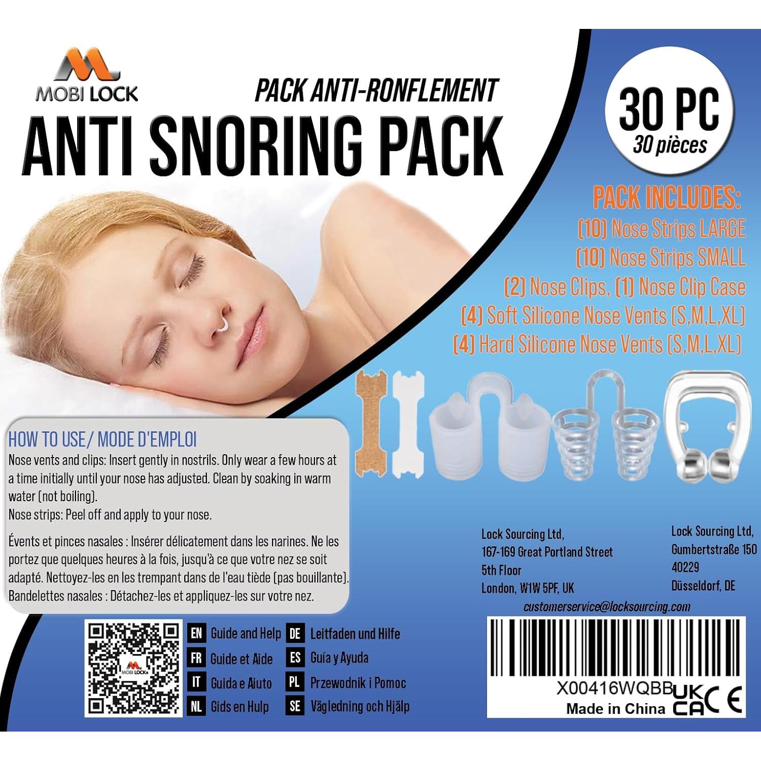 Dispositivos Antirronquidos Mobi Lock - Paquete de 30