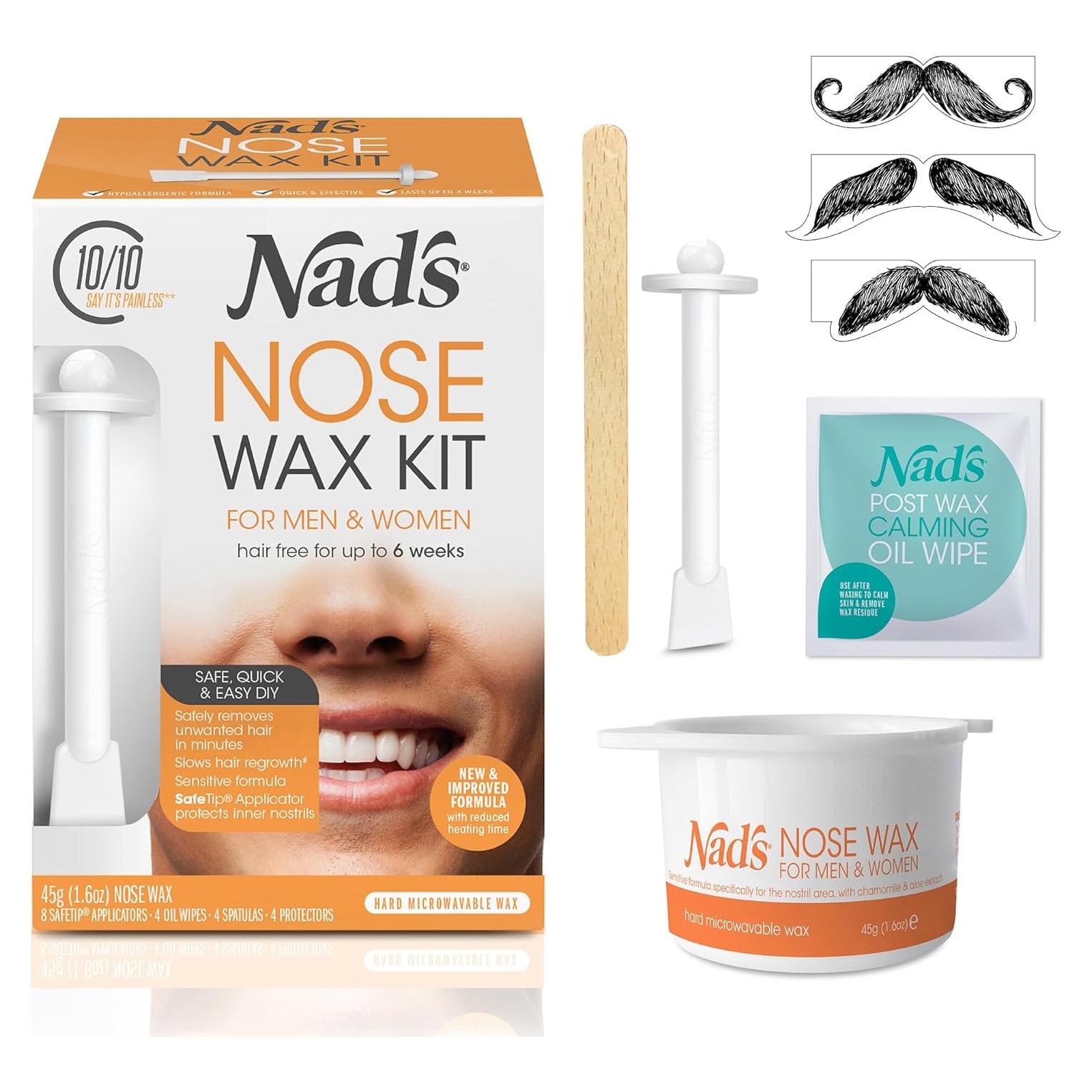Kit de Cera para Nariz Nad's 45g - Eliminación Vello Nasal