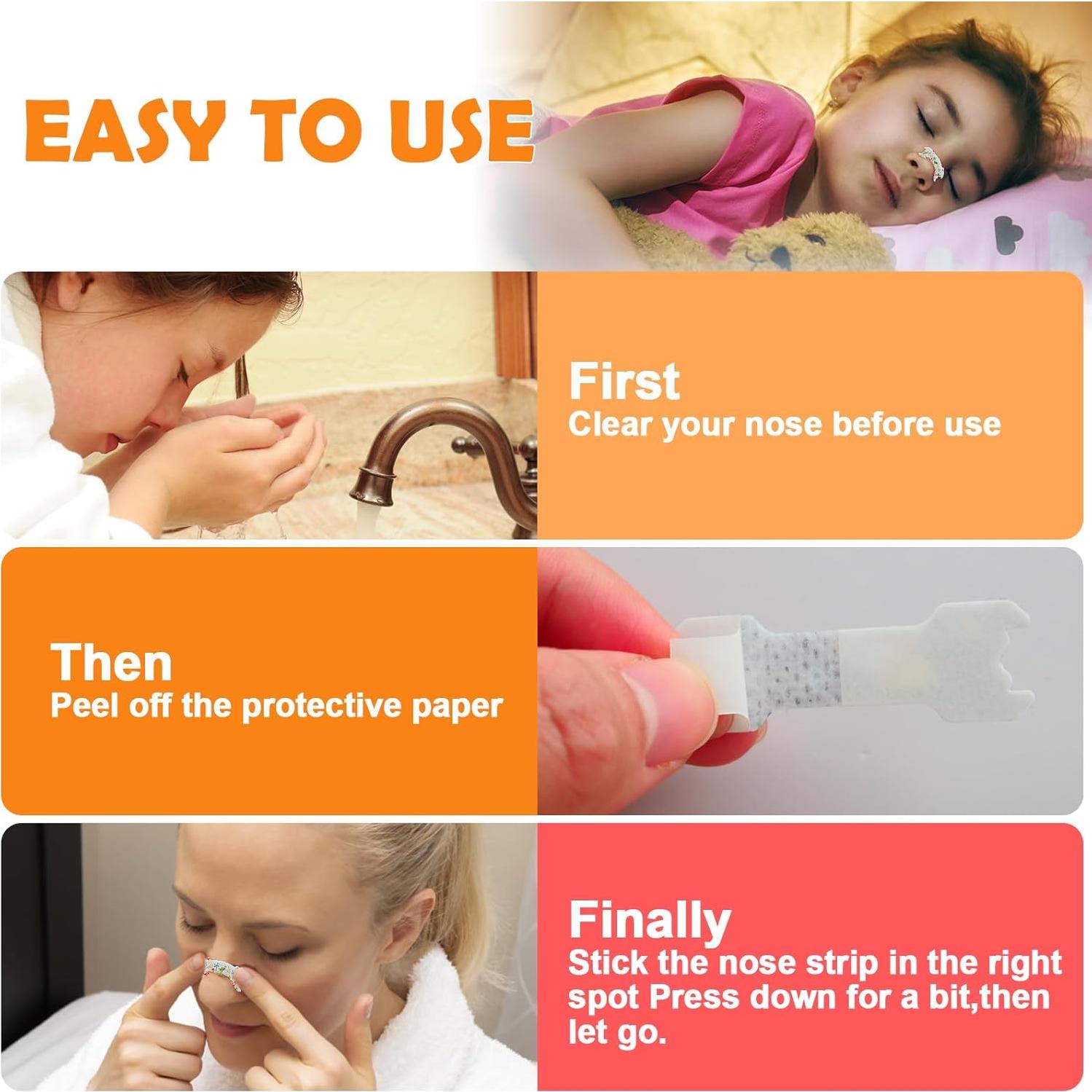 80 Tiras Nasales para Niños Stranthother 4,39x1,40 cm