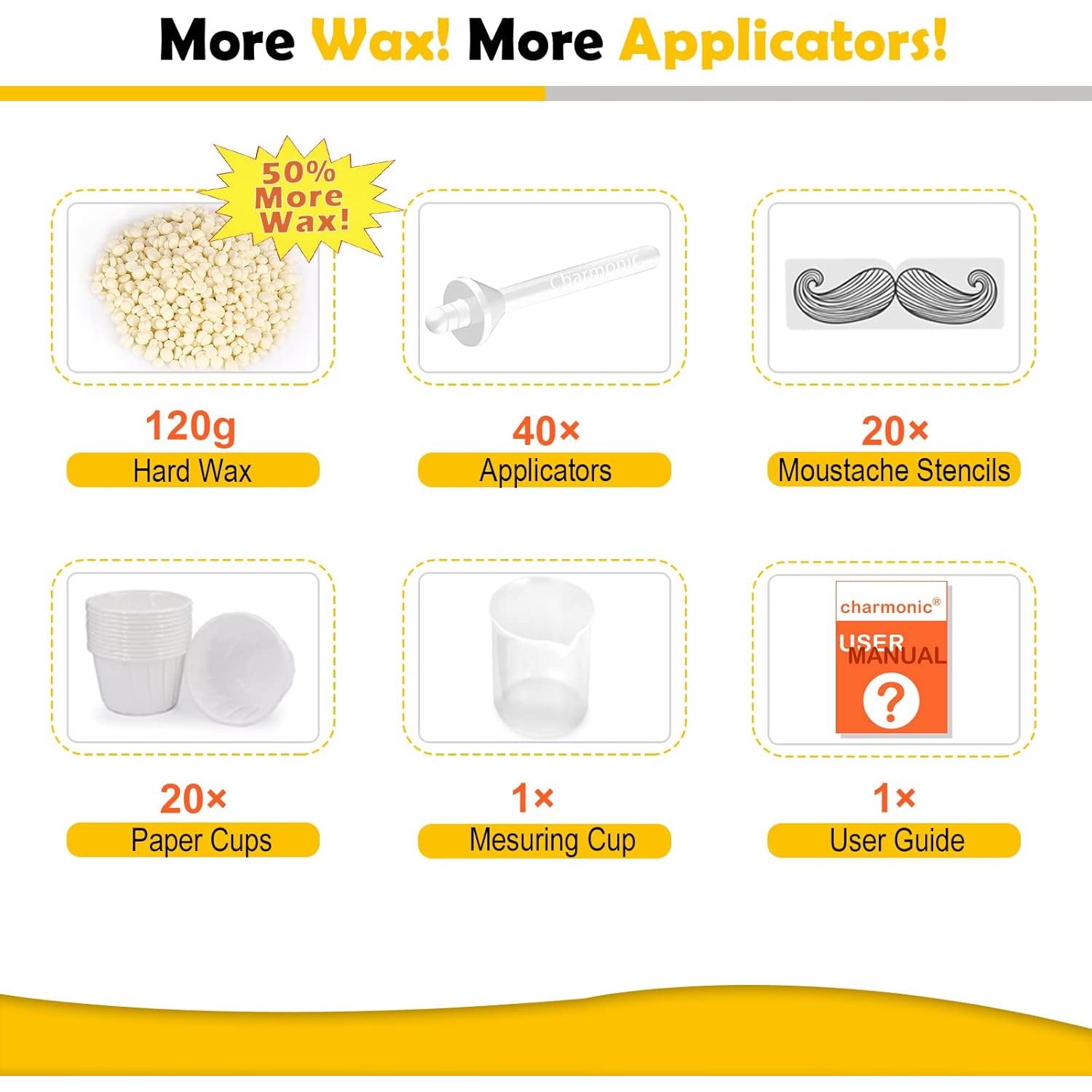 Kit de Cera para Vello Nasal Charmonic 120g 40 Aplicadores