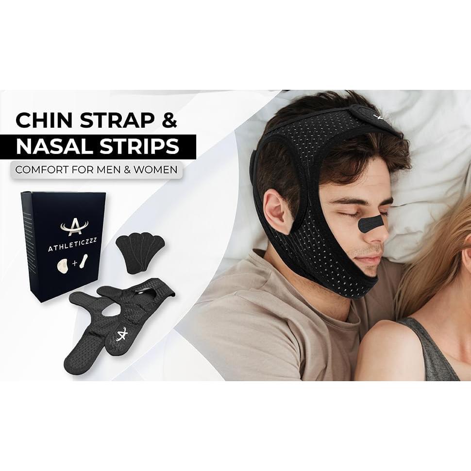 Correa de Barbilla ATHLETICZZZ Antironquido y Tiras Nasales