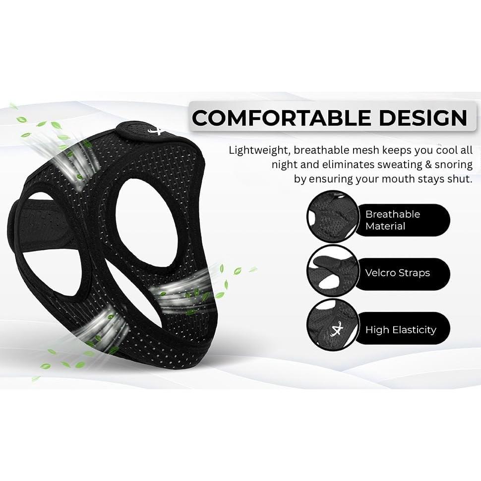 Correa de Barbilla ATHLETICZZZ Antironquido y Tiras Nasales