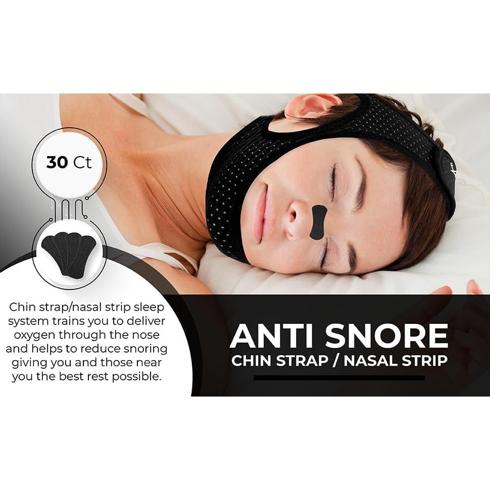 Correa de Barbilla ATHLETICZZZ Antironquido y Tiras Nasales