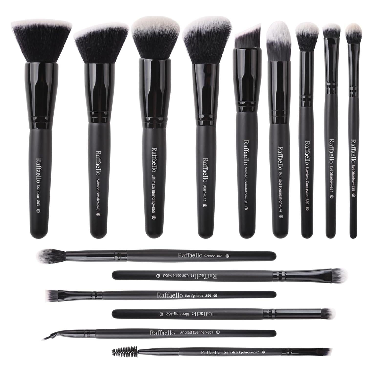 Conjunto de Pinceles de Maquillaje Raffaello 15 Piezas