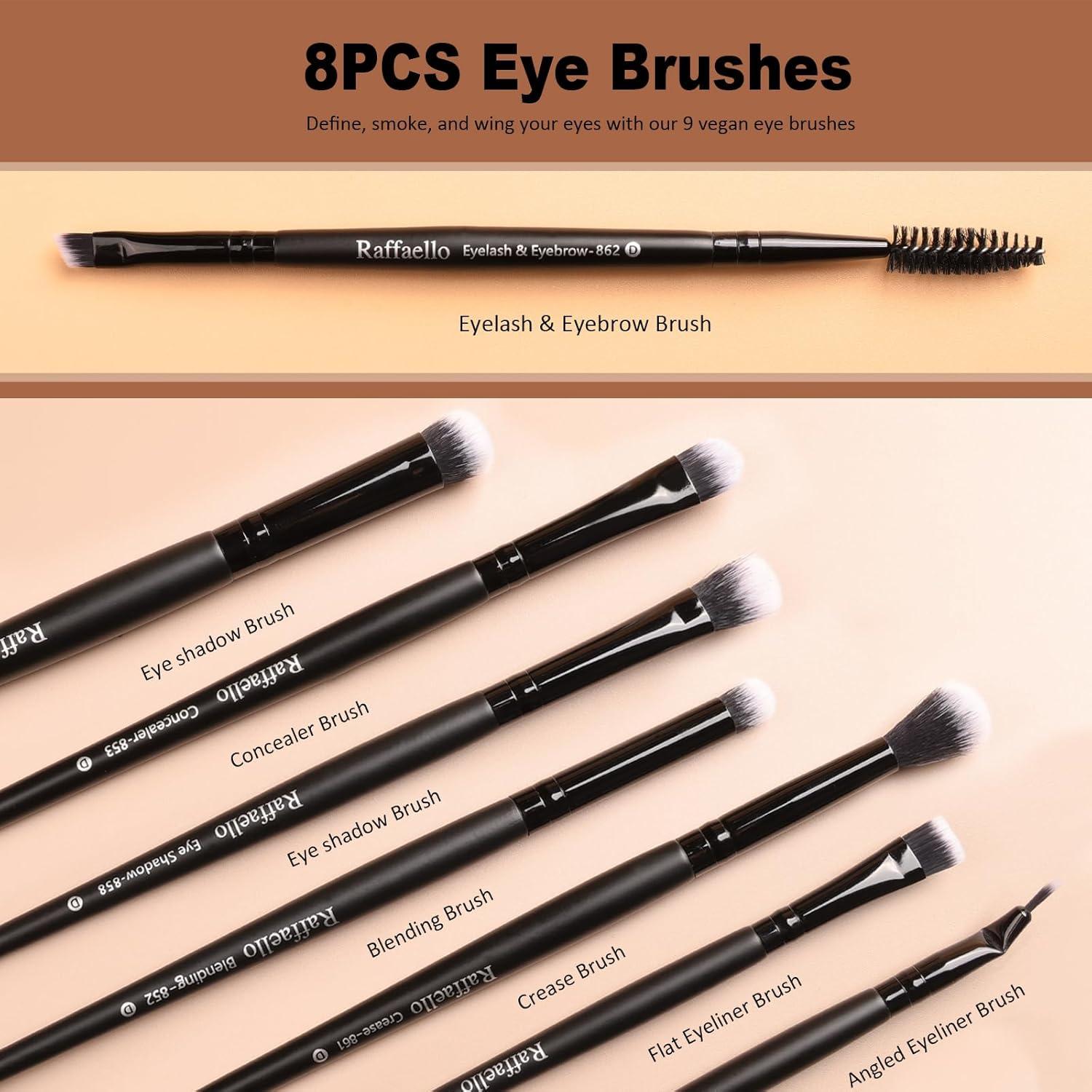 Conjunto de Pinceles de Maquillaje Raffaello 15 Piezas