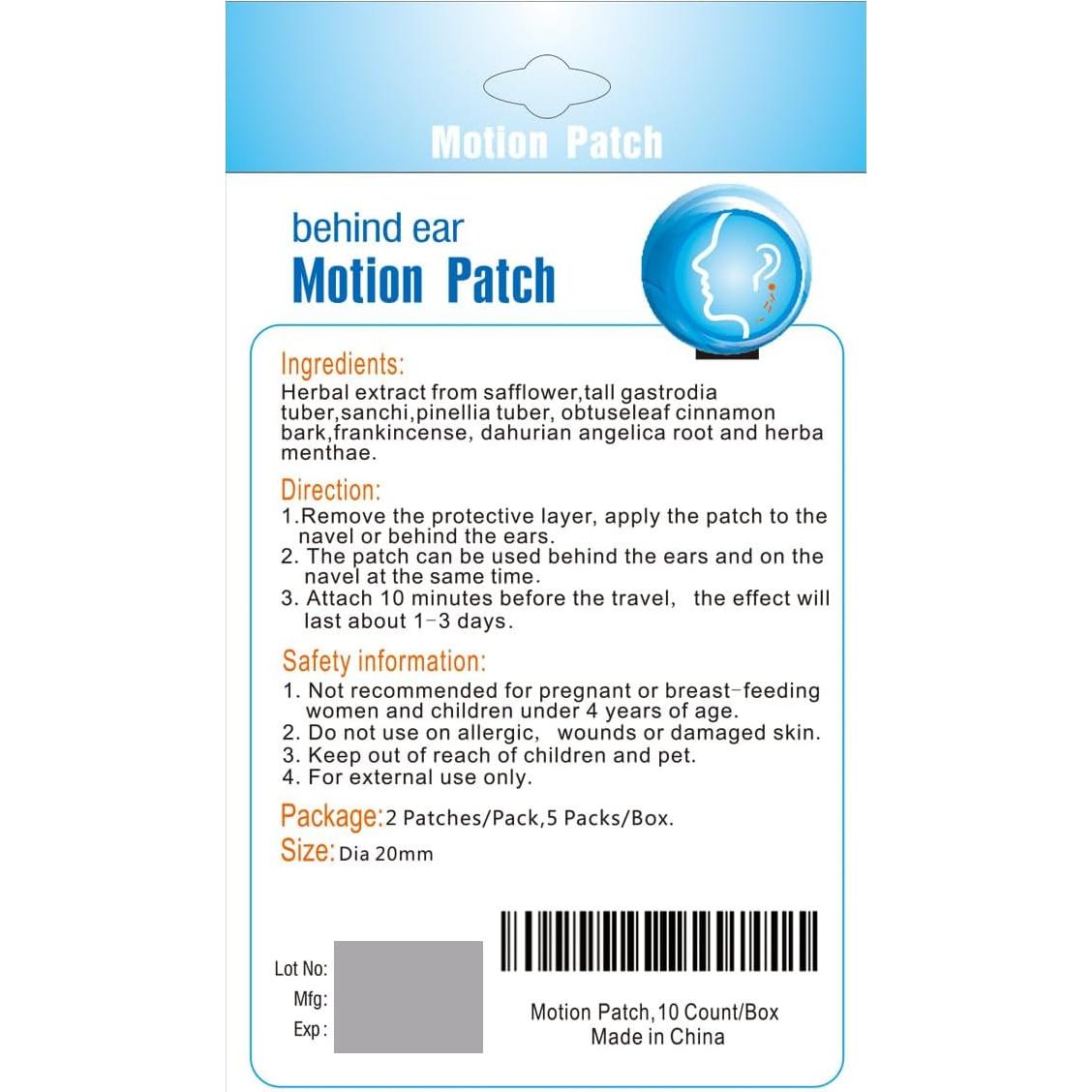 Parche para Mareo MQ 30 Piezas Sin Somnolencia 72H