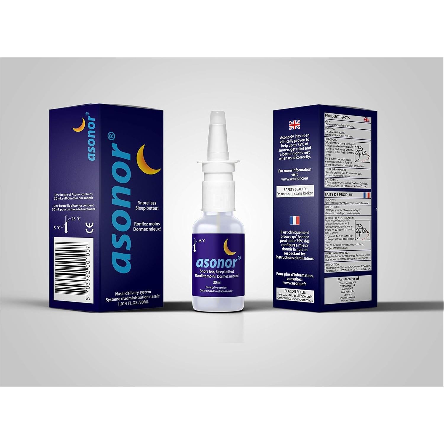Asonor Spray Nasal Antironquidos 30ml - Alivio Natural