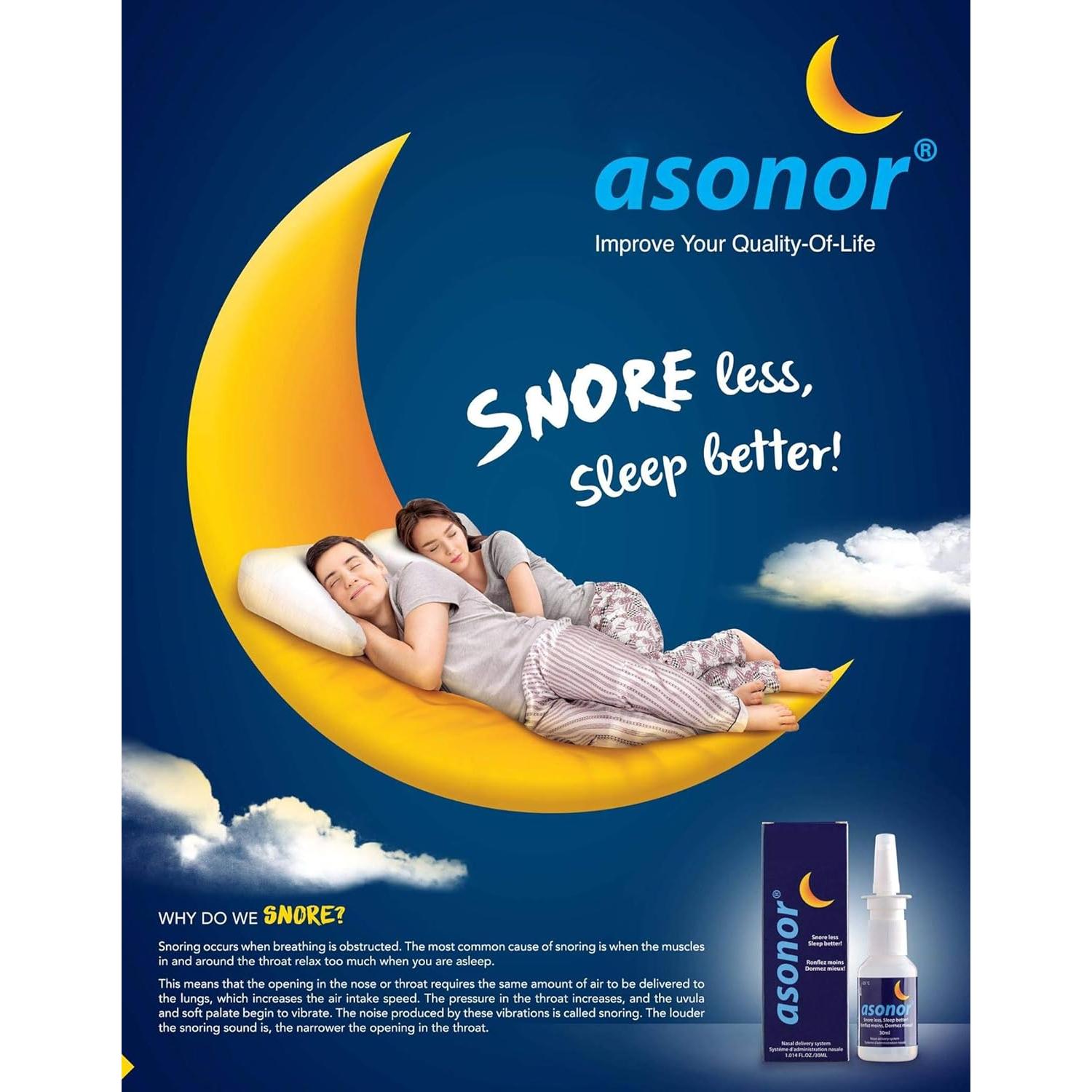 Asonor Spray Nasal Antironquidos 30ml - Alivio Natural