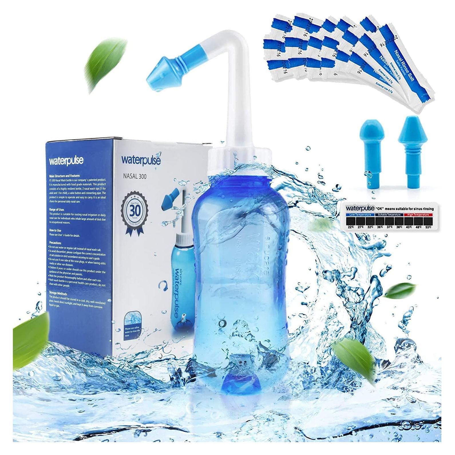 Waterpulse Neti Pot Lavado Nasal 300ml con Sal Azul