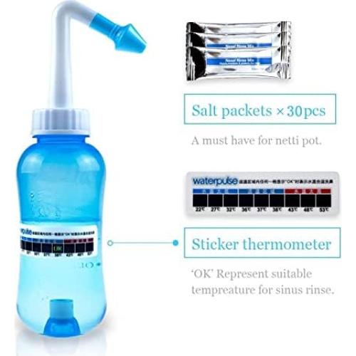 Waterpulse Neti Pot Lavado Nasal 300ml con Sal Azul