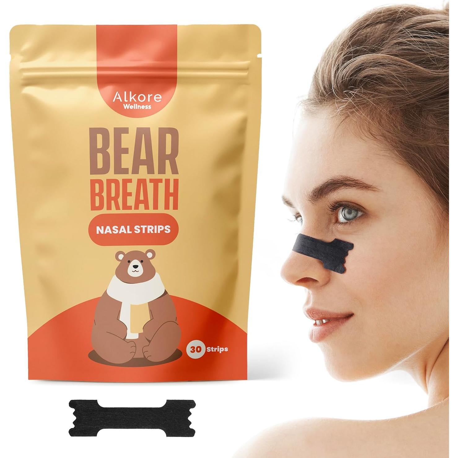 Tiras Nasales Bear Breath - 30 Unidades para Respirar Mejor