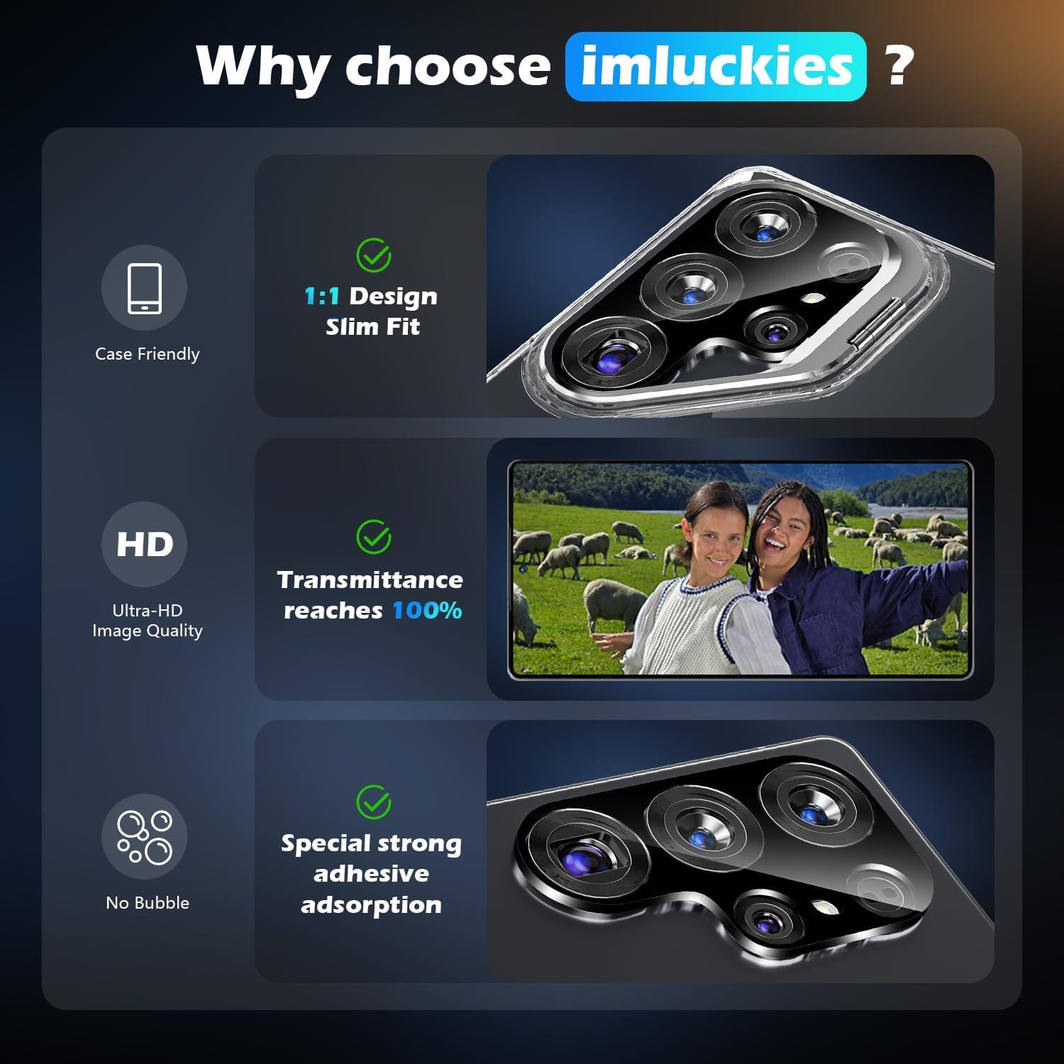Protector de Lente de Cámara imluckies para Samsung Galaxy S25 Ultra - Vidrio Templado 9H, 4 Paquetes