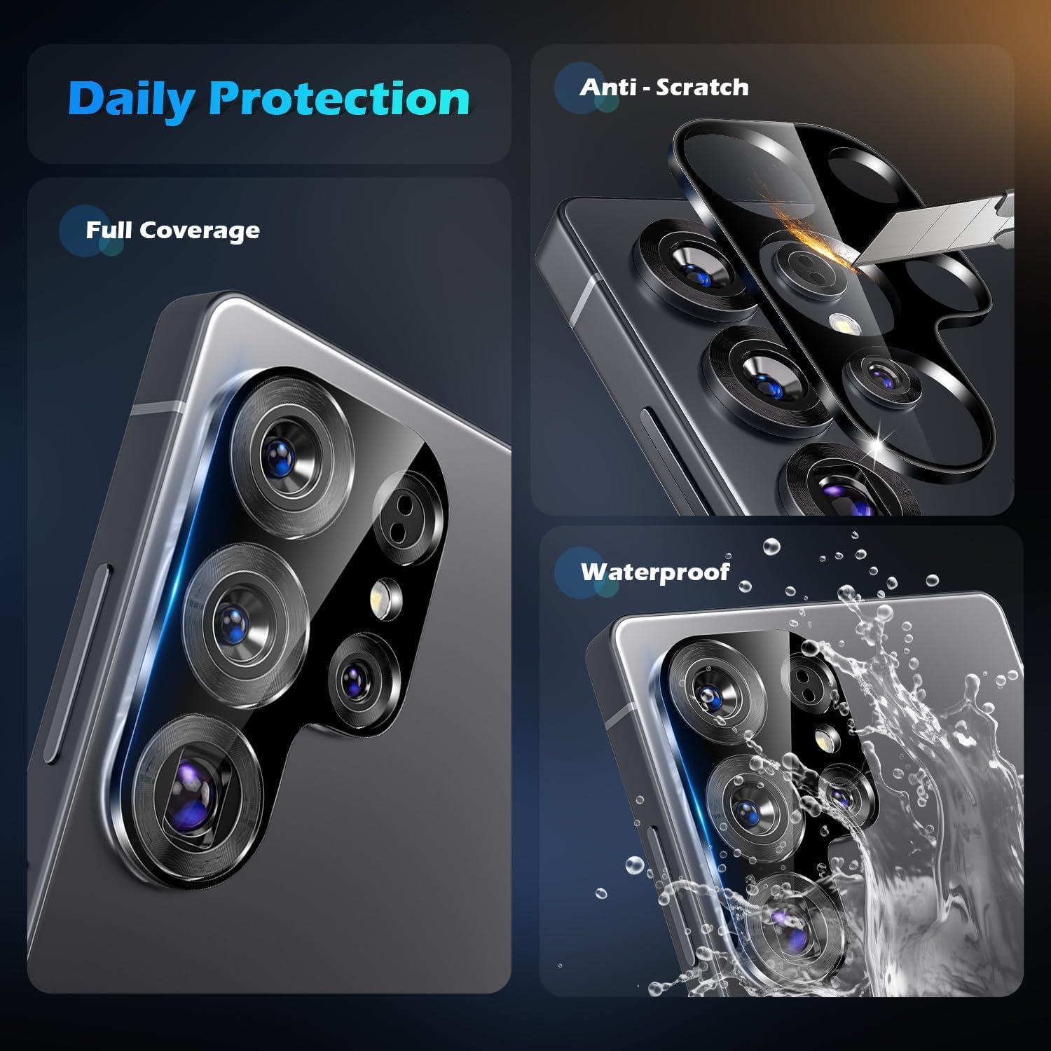 Protector de Lente de Cámara imluckies para Samsung Galaxy S25 Ultra - Vidrio Templado 9H, 4 Paquetes