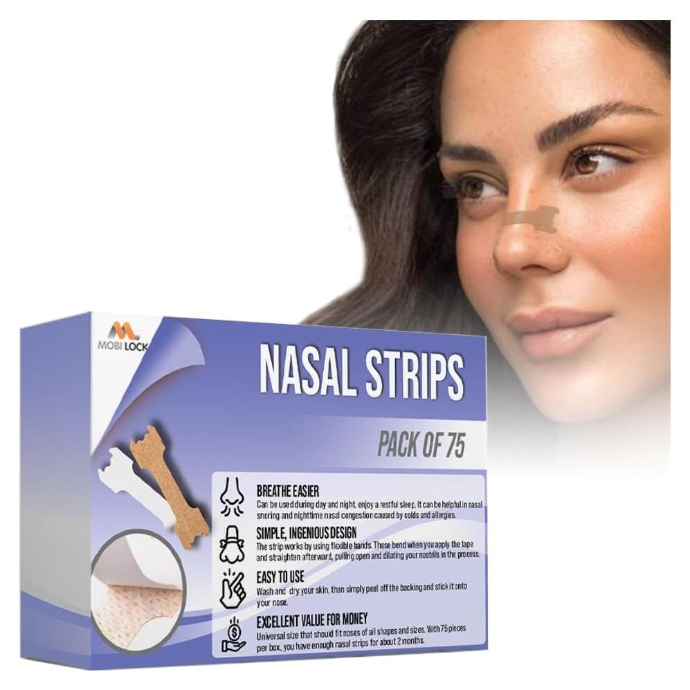 Tira Nasal Anti-Ronquidos Mobi Lock 75 Piezas Pequeñas