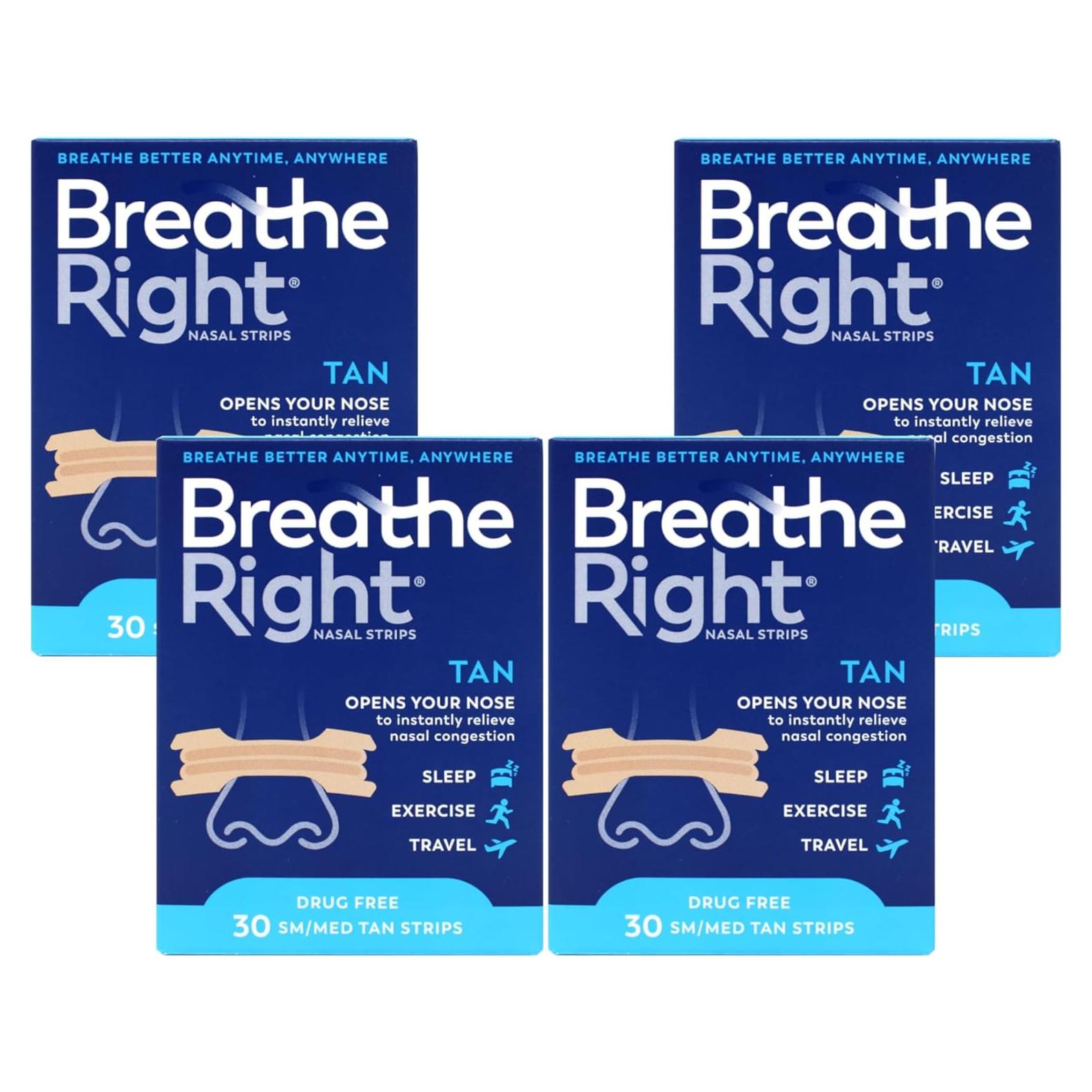 Tiras Nasales Breathe Right Original Pequeñas 30 unidades