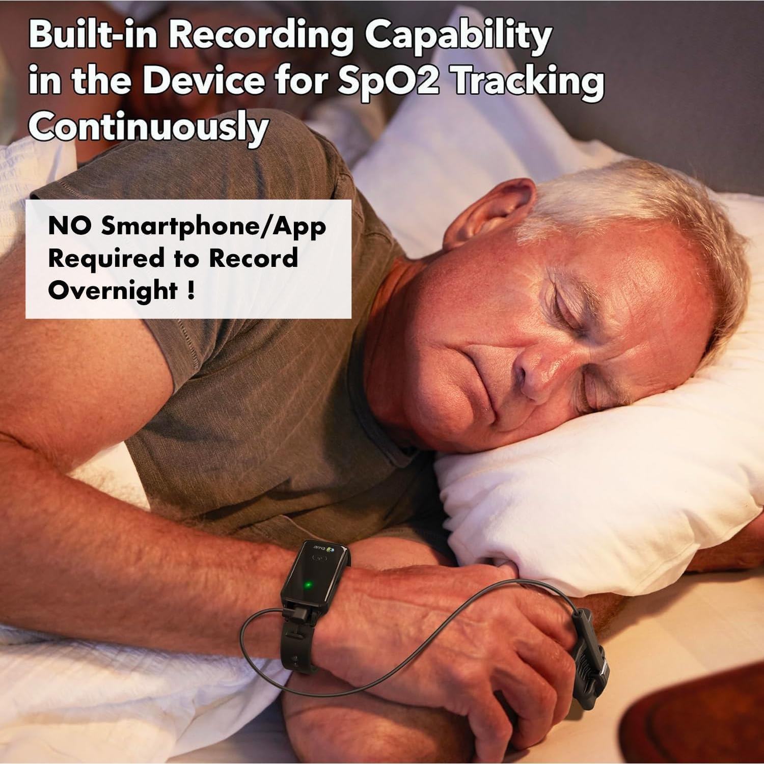 Oxímetro de Pulso EMAY SleepO2 para Muñeca - Registro Continuo