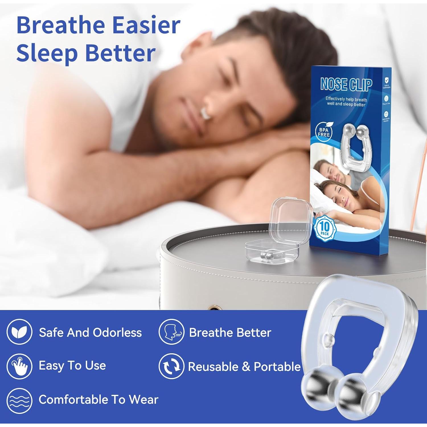 Clip Nasal Anti Ronquidos Anngola - 10 Paquetes Efectivos