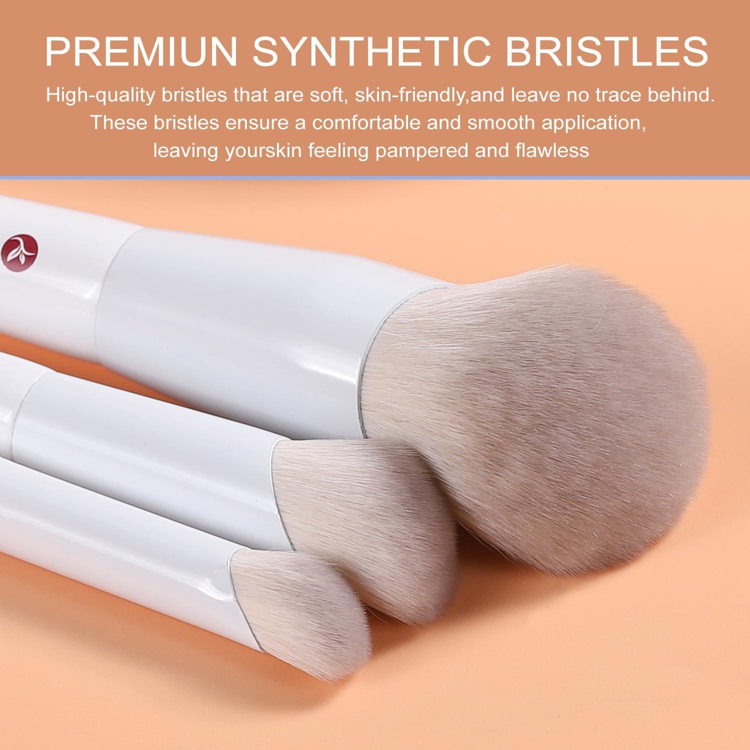 Set de Brochas de Maquillaje KINGMAS 3Pcs Kabuki Blanca