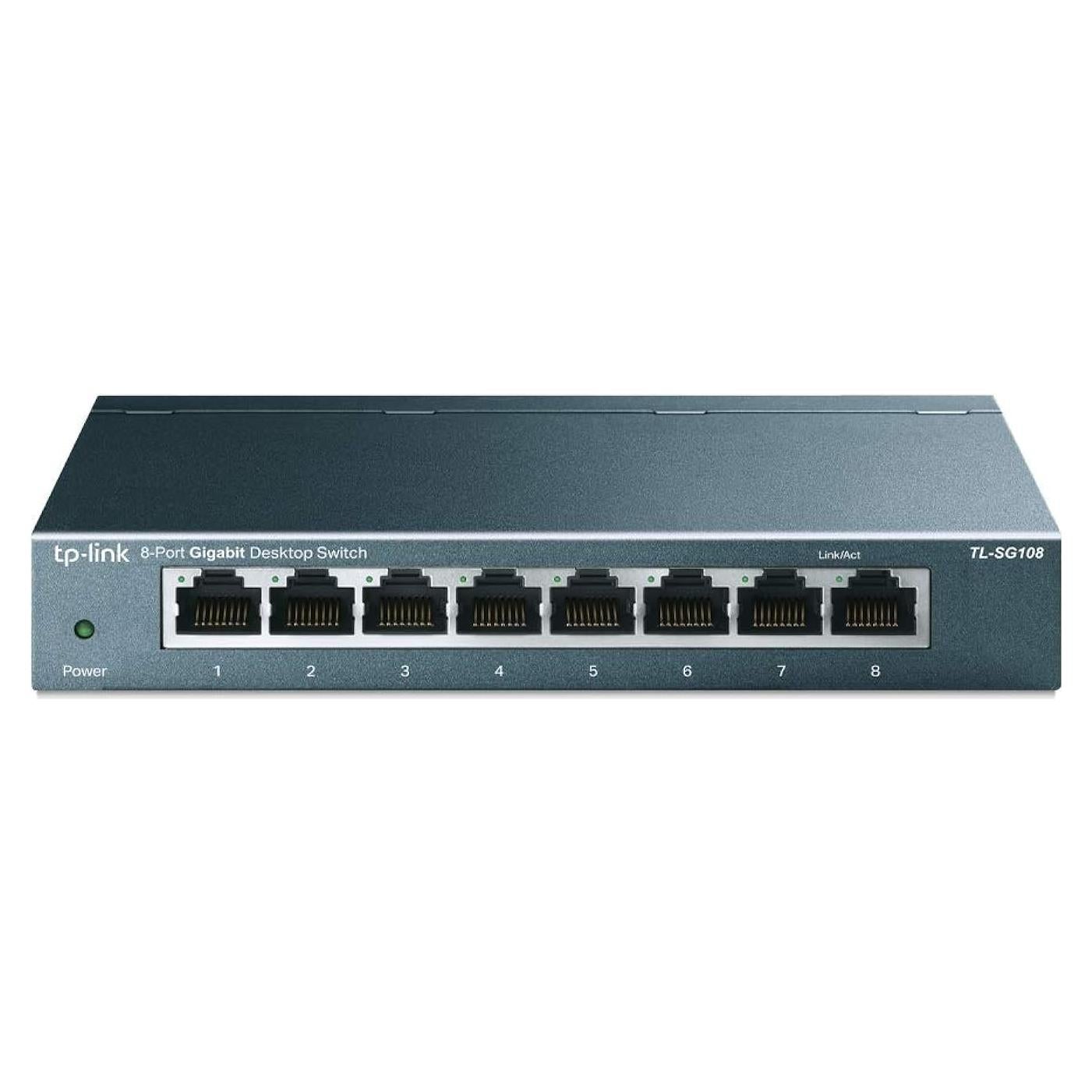 Switch Ethernet Gigabit TP-Link TL-SG108 de 8 Puertos Metal