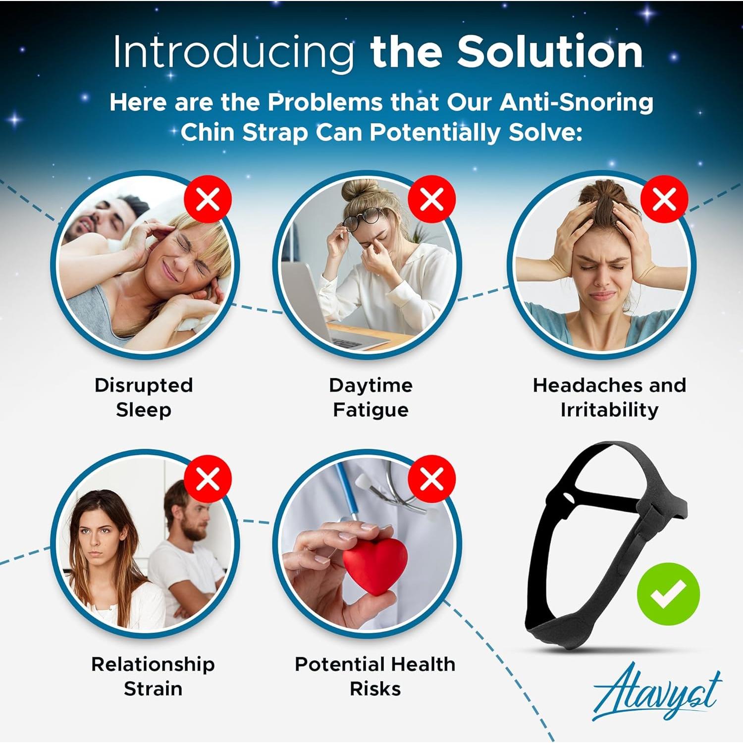 Correa Anti Ronquidos CPAP Atavyst - Ajustable Neopreno Unisex