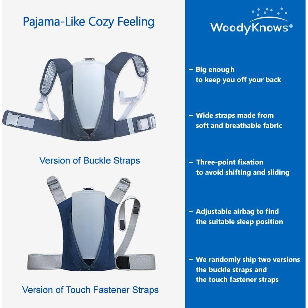 Mochila WoodyKnows para dormir de lado - Alivio de ronquidos