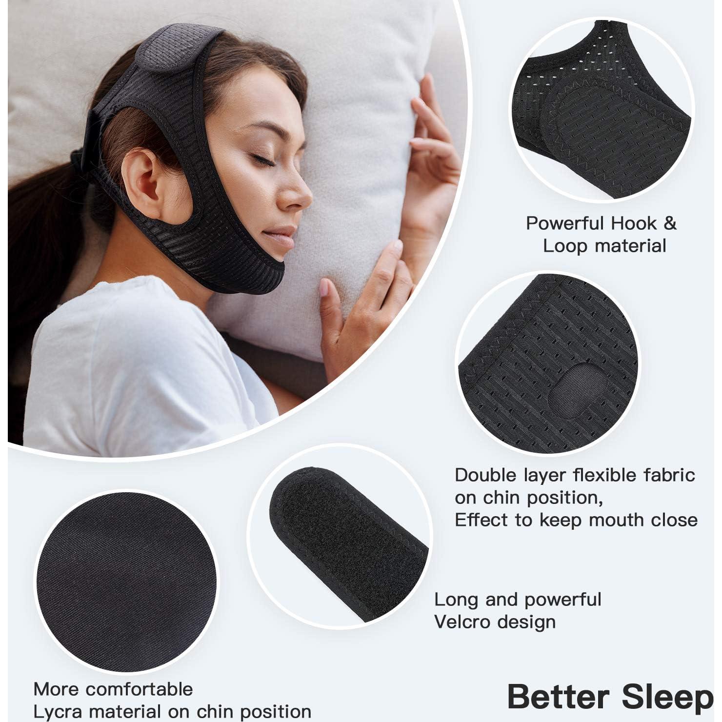 Correa Anti Ronquidos Vosaro Ajustable Transpirable Negro