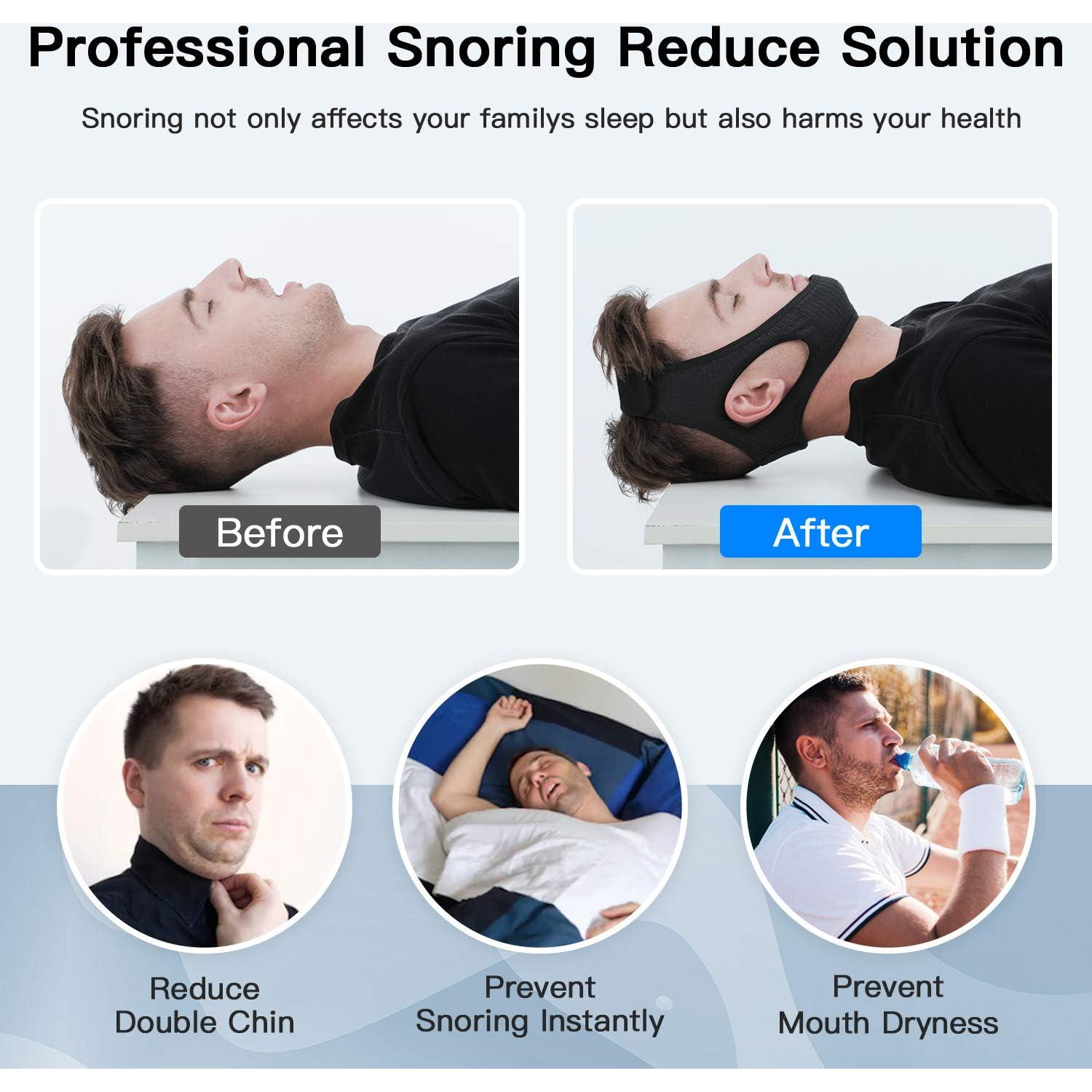 Correa Anti Ronquidos Vosaro Ajustable Transpirable Negro