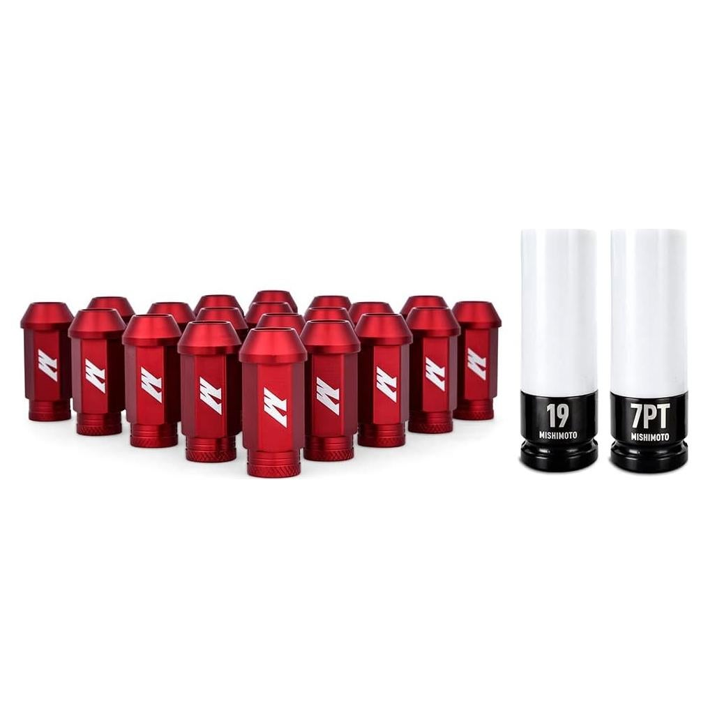 Tuercas de Seguridad Aluminio M12x1.25 Mishimoto Juego 20 Rojo