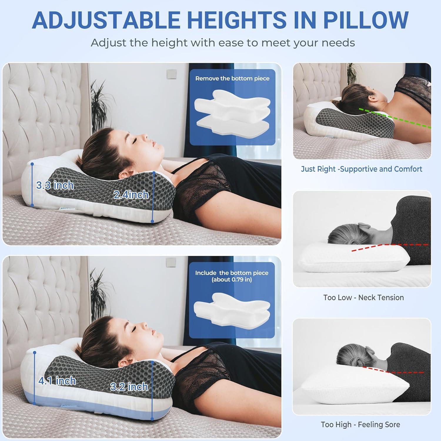 Almohada Cervical Elviros Ajustable para CPAP 58x41cm