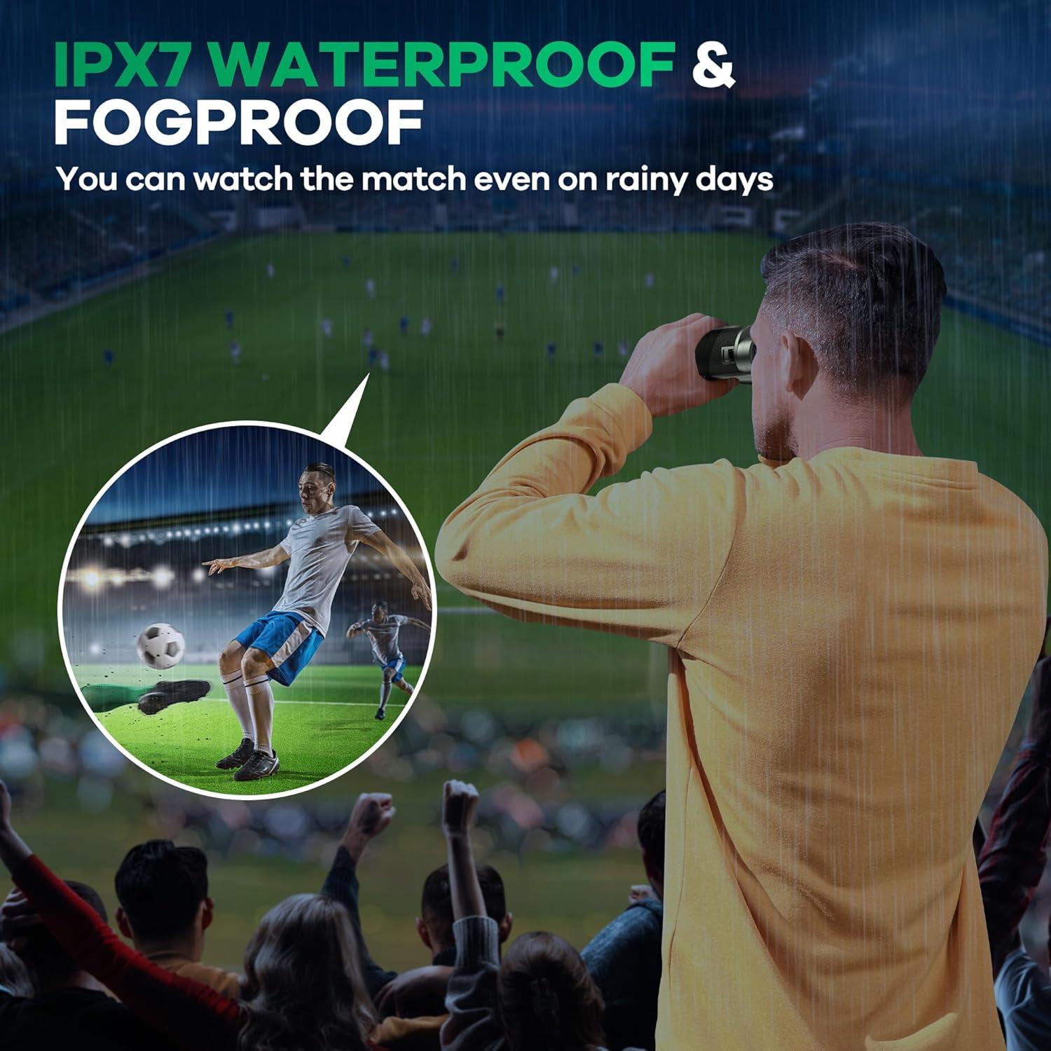 Binoculares Compactos Leacco 10x25 Impermeables Verde Militar