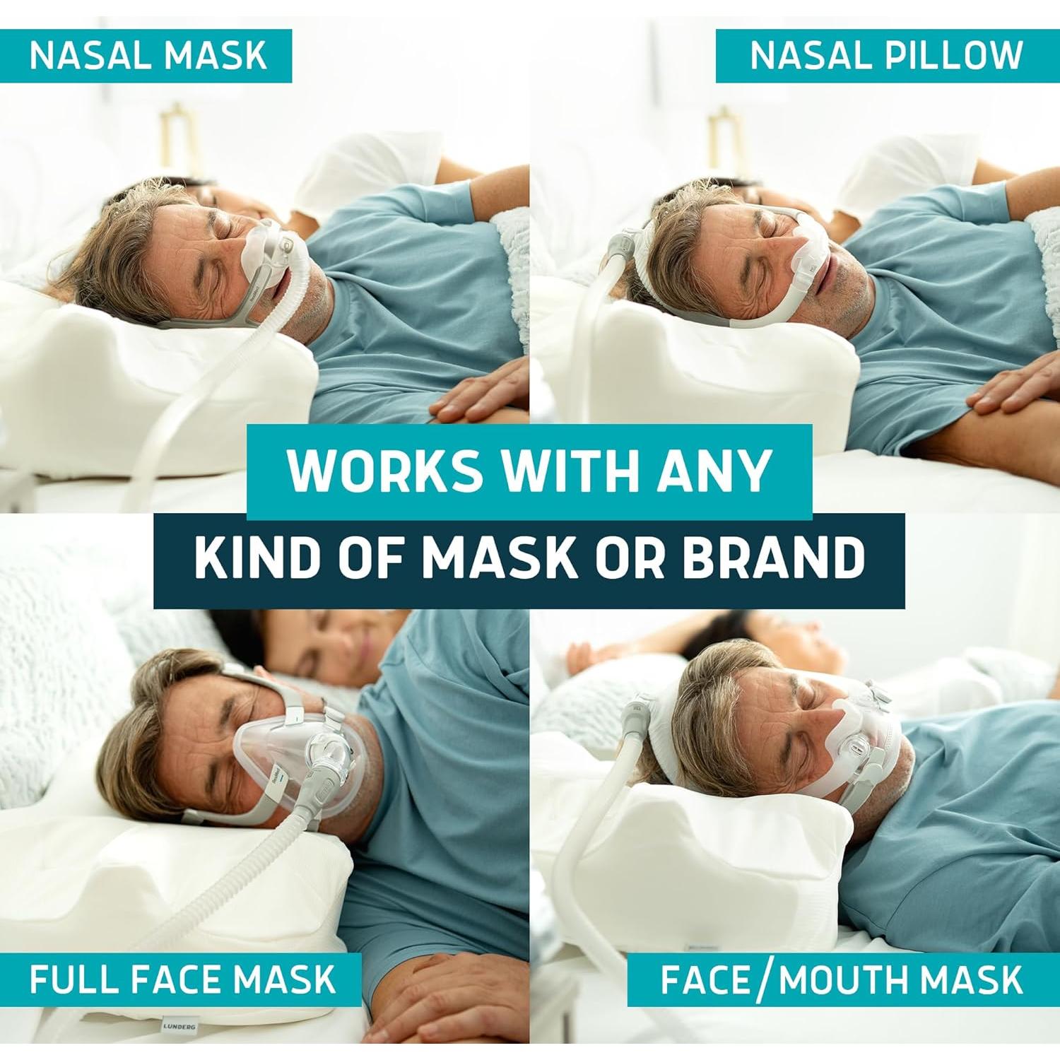 Almohada CPAP Lunderg Ajustable con 2 Fundas - Espuma Viscoelástica