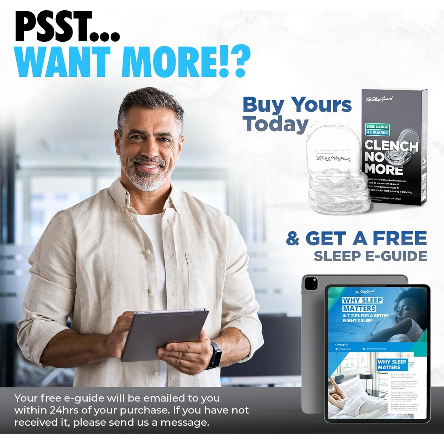 Protector Bucal Clench No More para Bruxismo - Paquete de 4