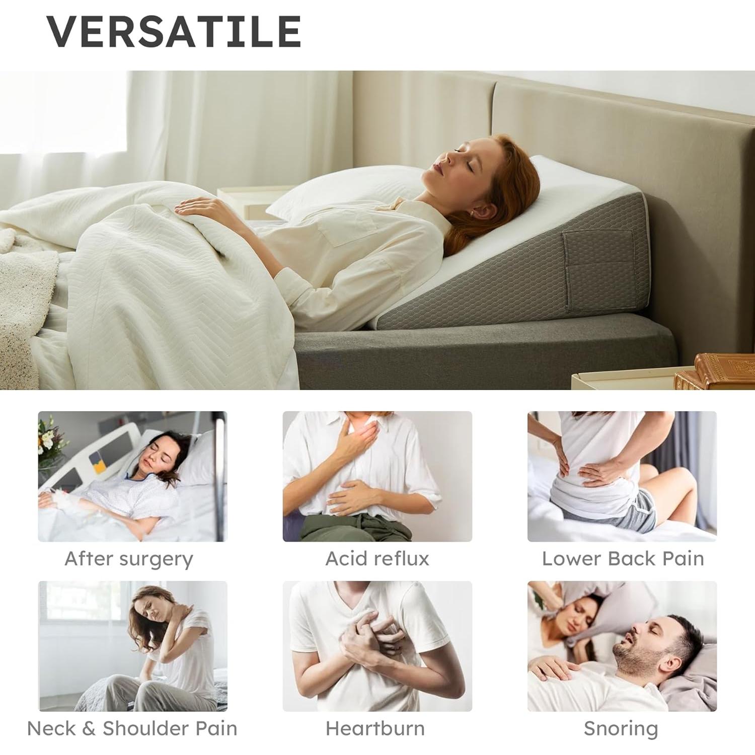 Cojín en cuña Bedluxe 60x60 cm Espuma viscoelástica